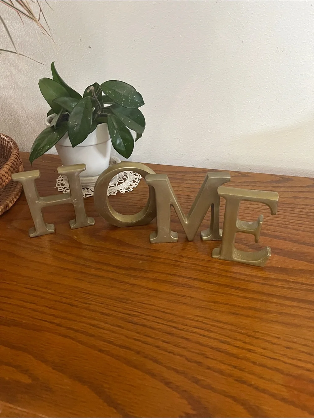 Brass HOME letters classic home